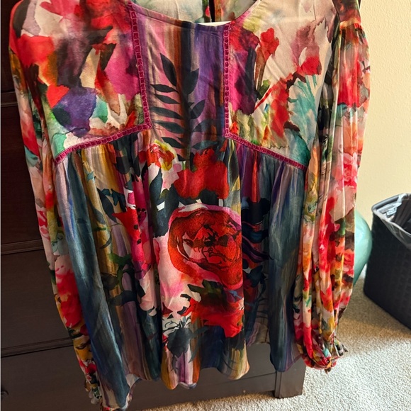 BI-nk Miranda Peasant Blouse in Rose - Picture 2 of 4